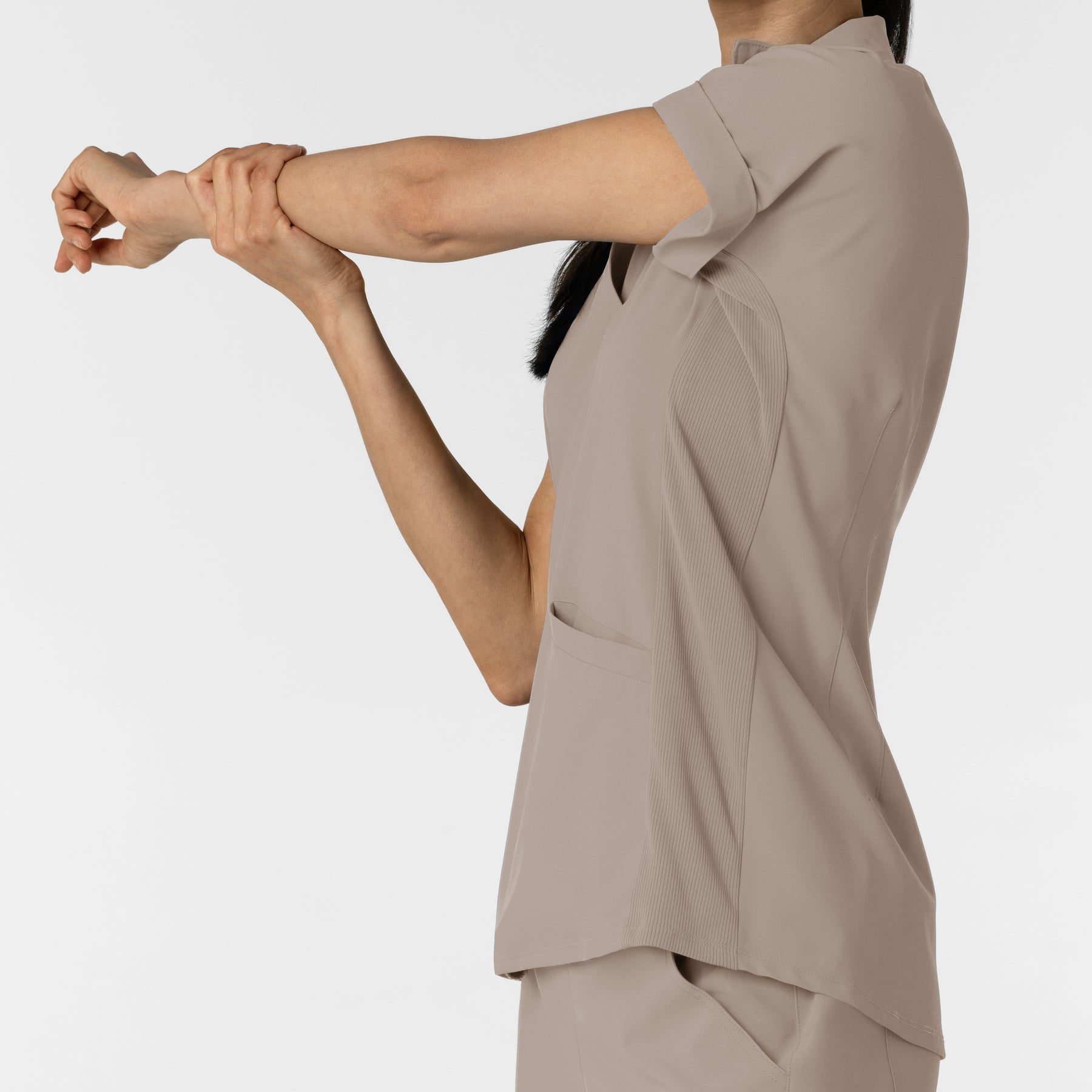 RENEW Women’s Flex-n-Reach Collared Scrub Top Haze back detail