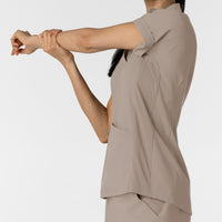 RENEW Women’s Flex-n-Reach Collared Scrub Top Haze back detail