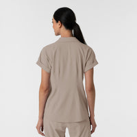 RENEW Women’s Flex-n-Reach Collared Scrub Top Haze back view