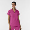 RENEW Women’s Flex-n-Reach Collared Scrub Top Raspberry