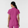 RENEW Women’s Flex-n-Reach Collared Scrub Top Raspberry back view