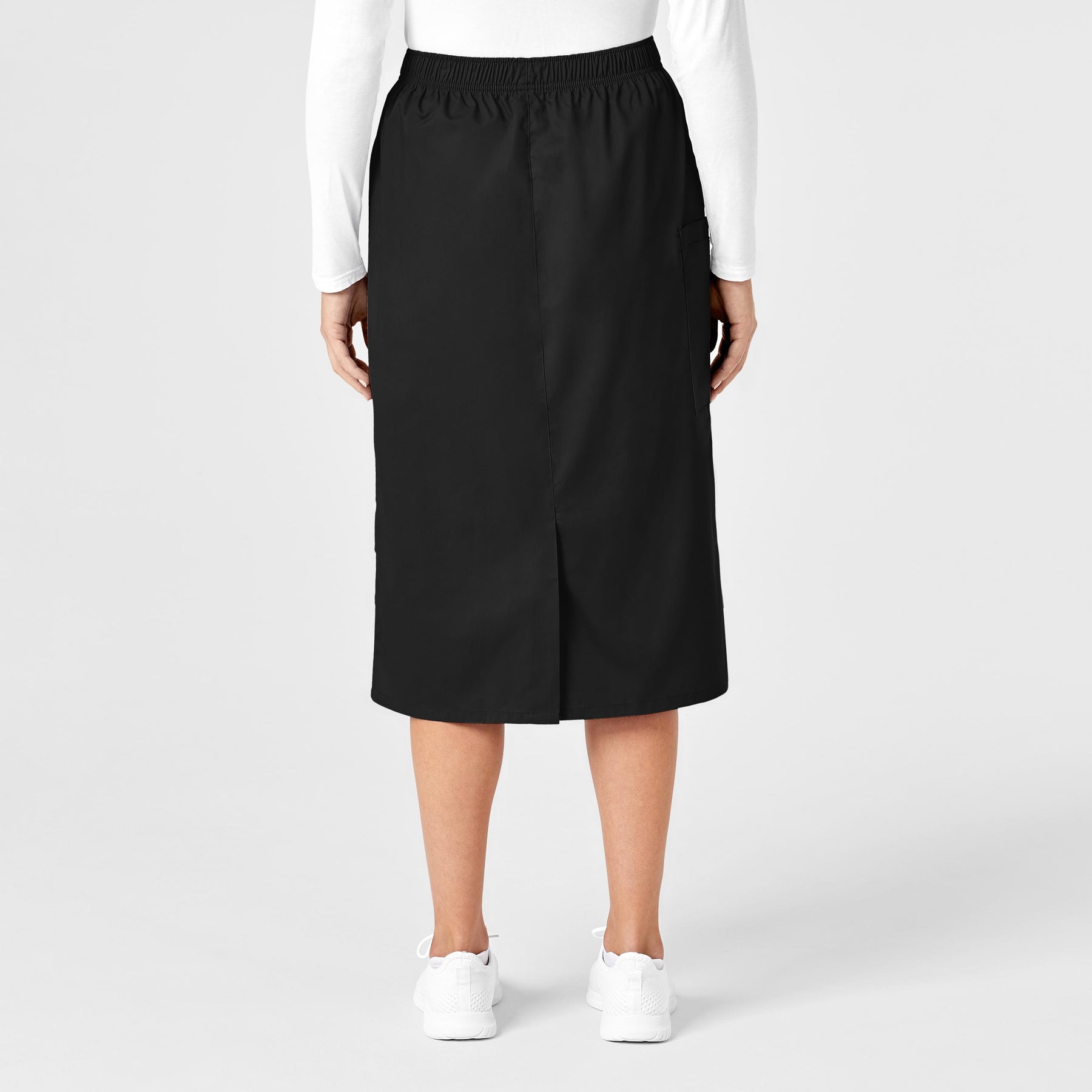 WonderWORK Women's Pull On Cargo Skirt Black back view