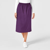 Wink WonderWORK Women's Pull On Cargo Skirt Eggplant