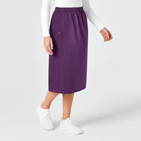 WonderWORK Women's Pull On Cargo Skirt Eggplant side view