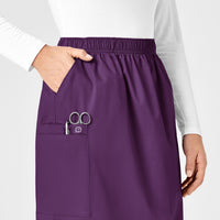 WonderWORK Women's Pull On Cargo Skirt Eggplant side detail 1