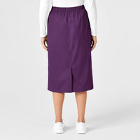 WonderWORK Women's Pull On Cargo Skirt Eggplant back view