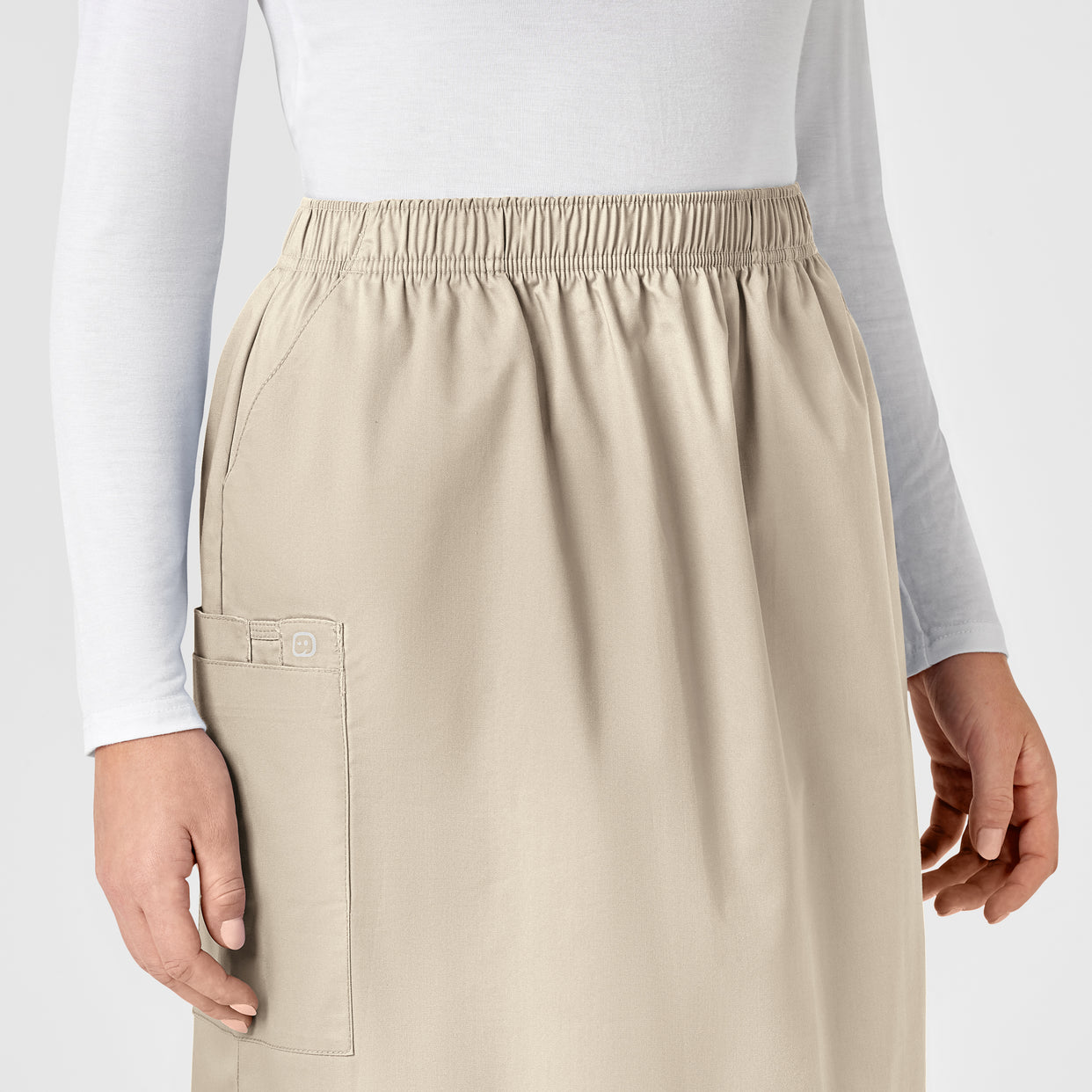 WonderWORK Women's Pull On Cargo Skirt Khaki front detail