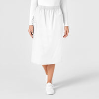 Wink WonderWORK Women's Pull On Cargo Skirt White