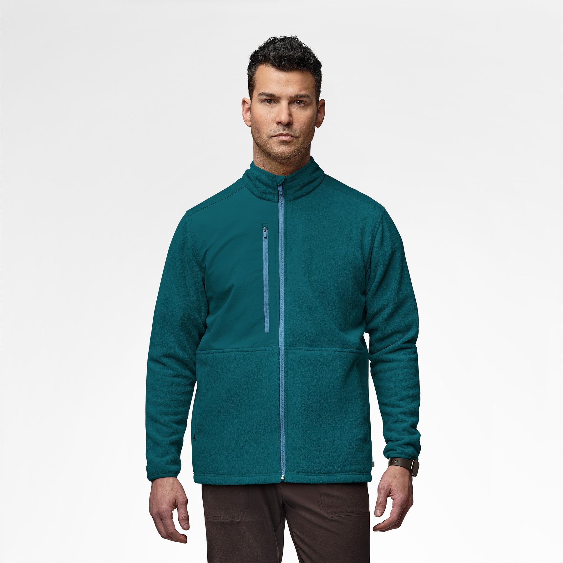 Slate Men's Micro Fleece Zip Jacket Caribbean Blue