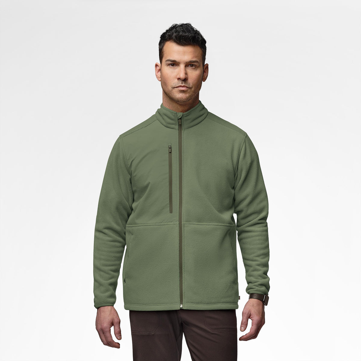 Slate Men's Micro Fleece Zip Jacket Olive