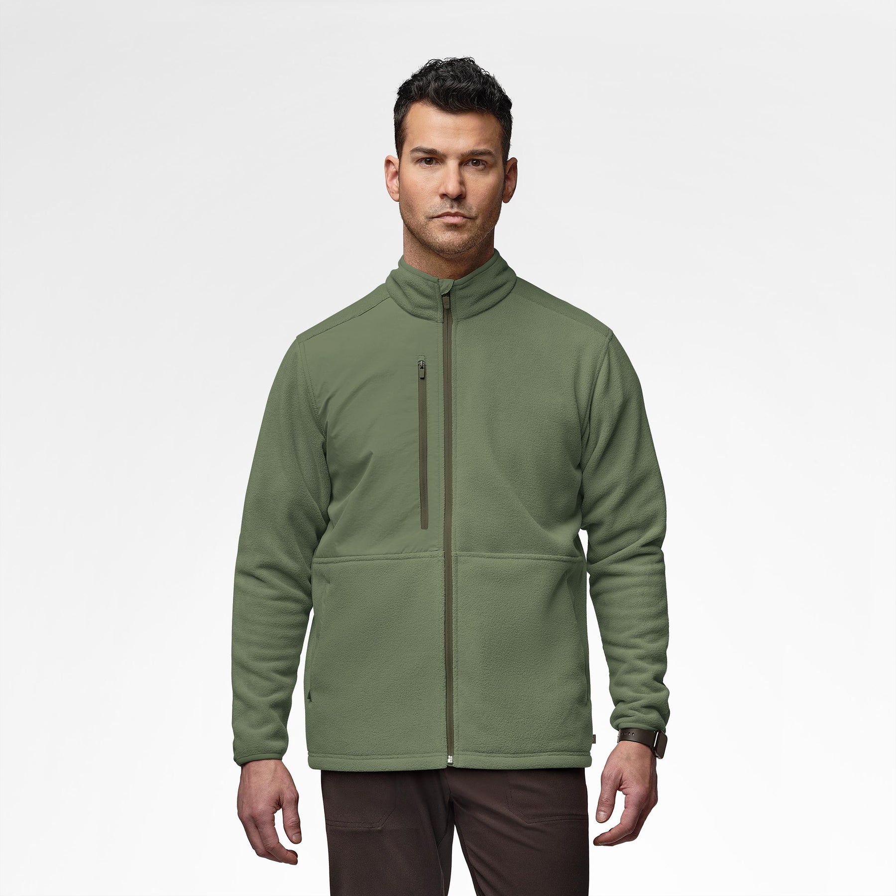 Slate Men's Micro Fleece Zip Jacket Olive