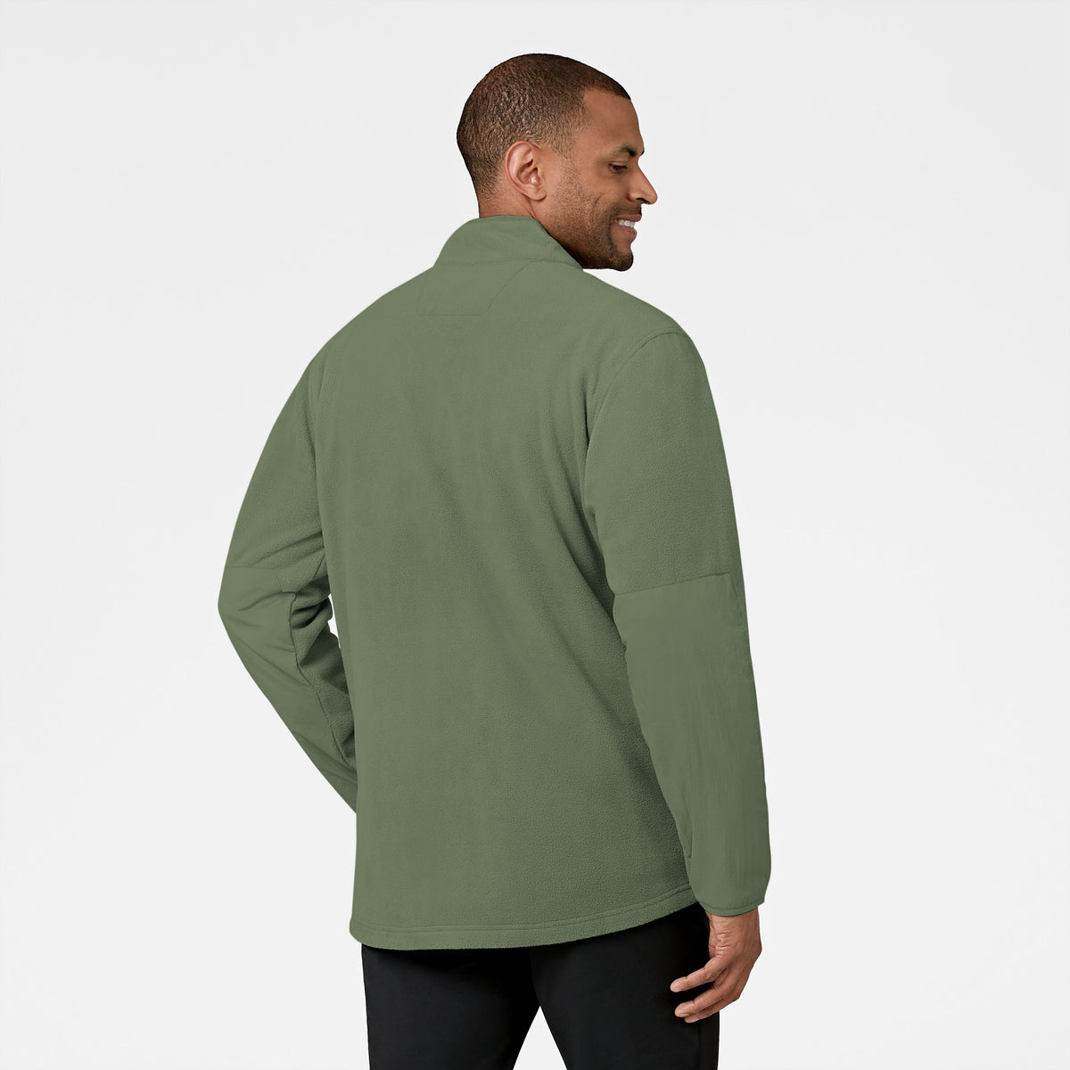 Slate Men's Micro Fleece Zip Jacket Olive back view