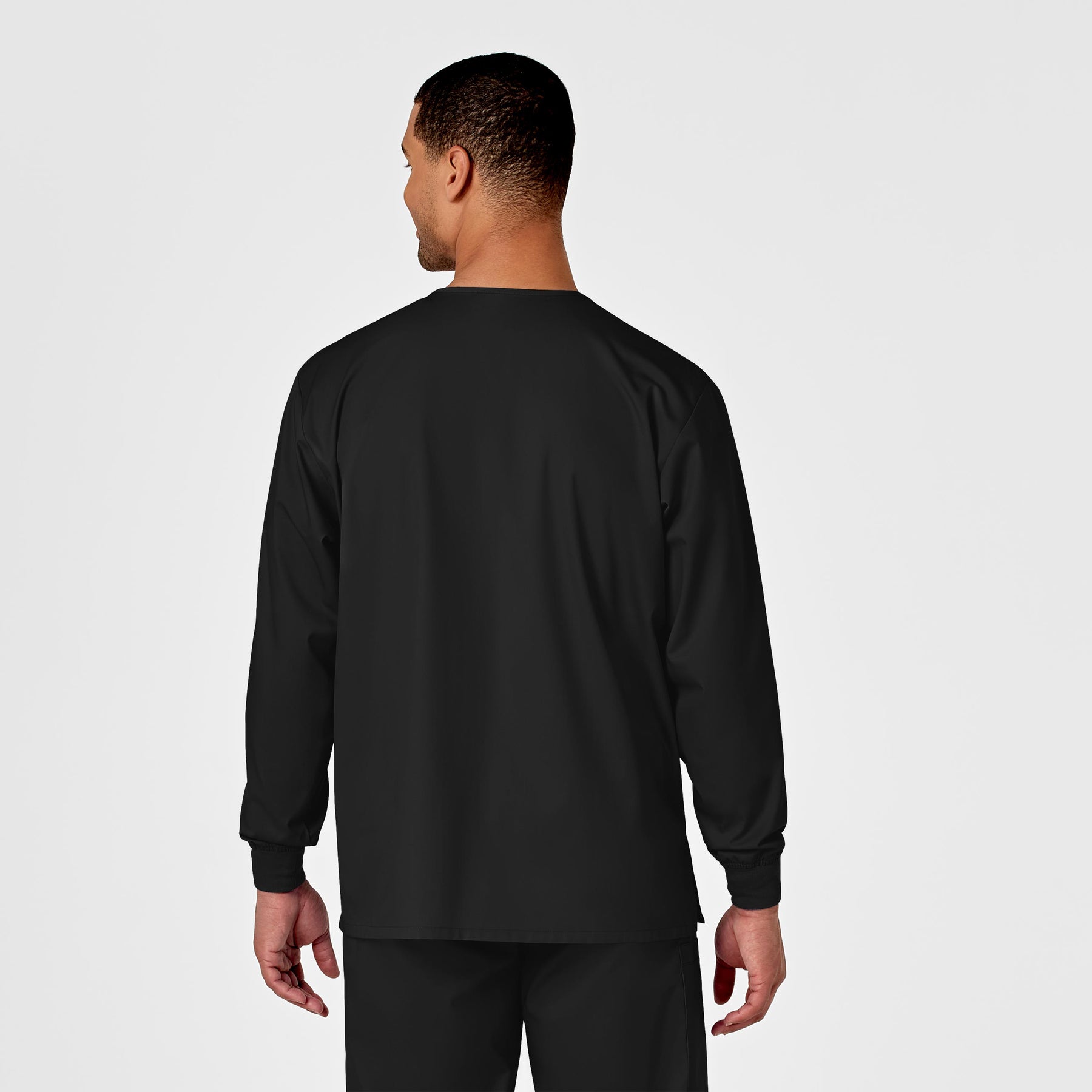 WonderWORK Unisex Snap Front Jacket Black back view