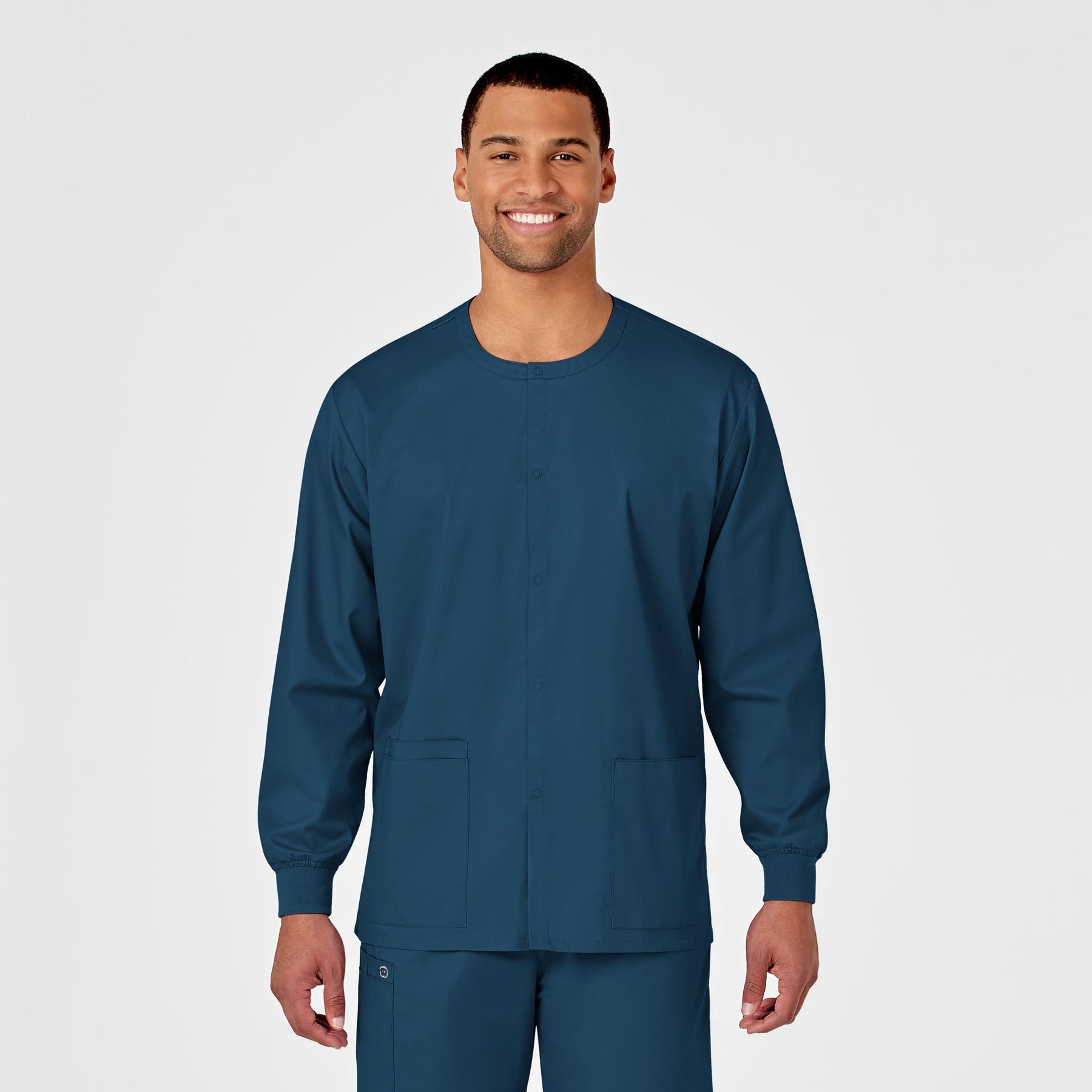 Wink WonderWORK Unisex Snap Front Jacket Caribbean Blue