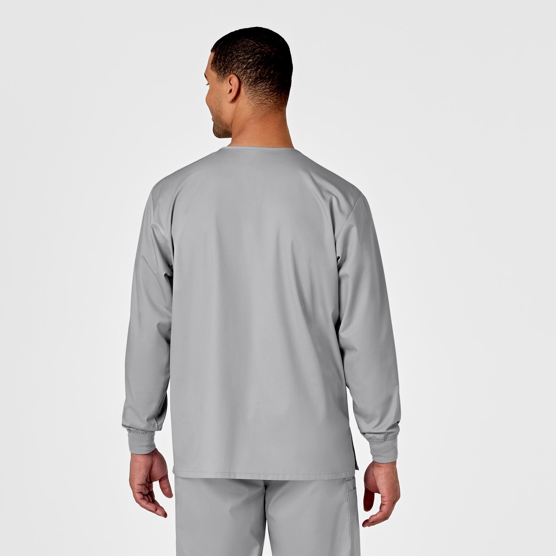 WonderWORK Unisex Snap Front Jacket Grey back view