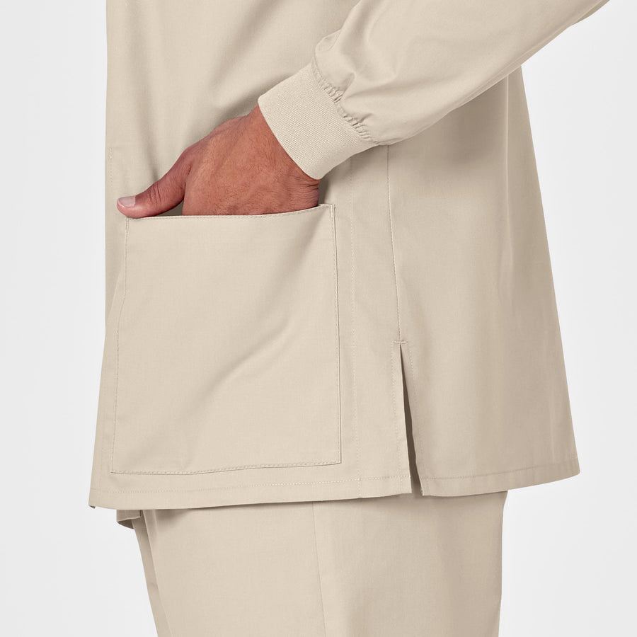 WonderWORK Unisex Snap Front Jacket Khaki back detail