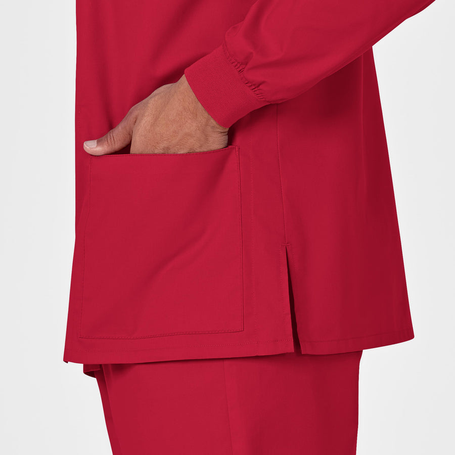 WonderWORK Unisex Snap Front Jacket Red back detail