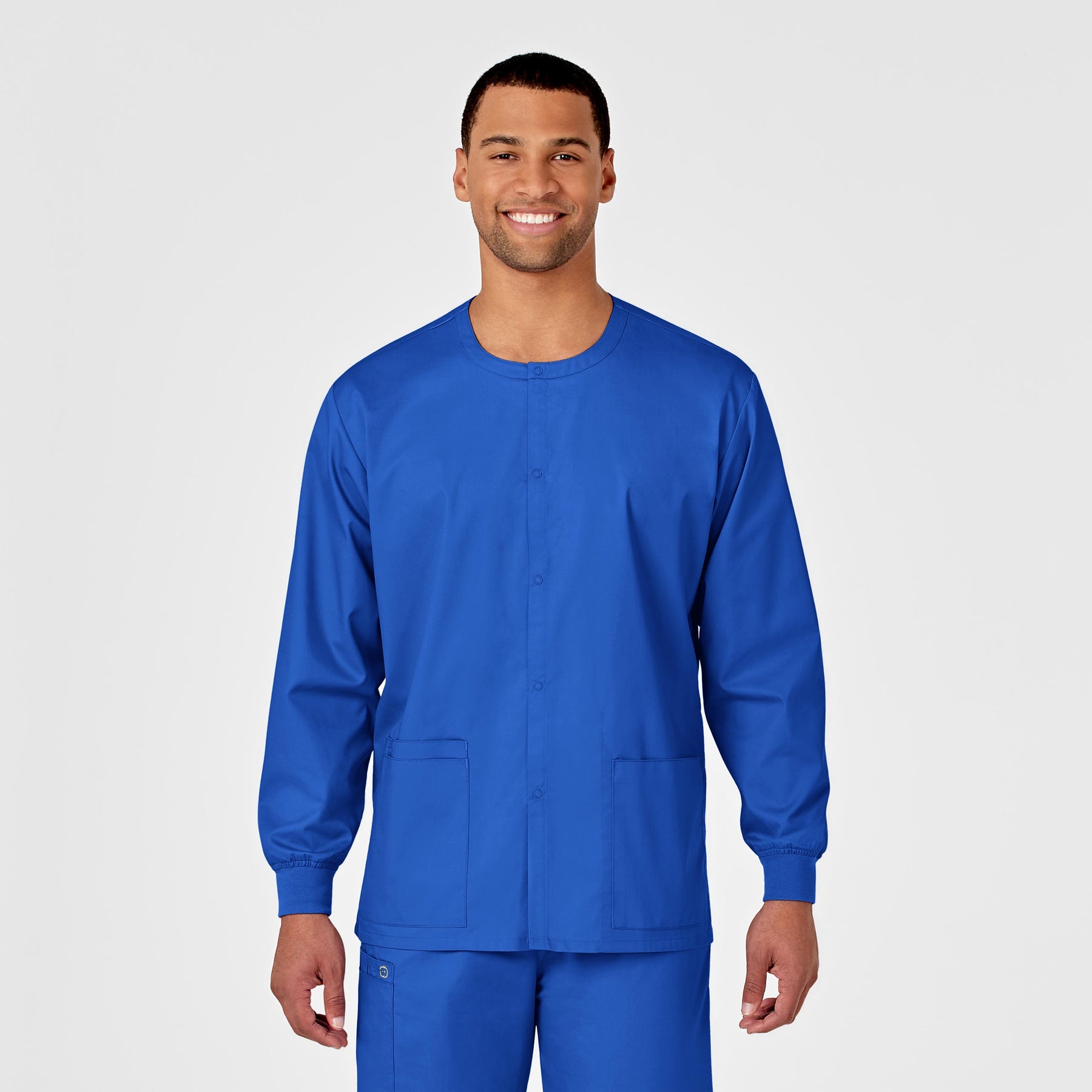 Wink WonderWORK Unisex Snap Front Jacket Royal