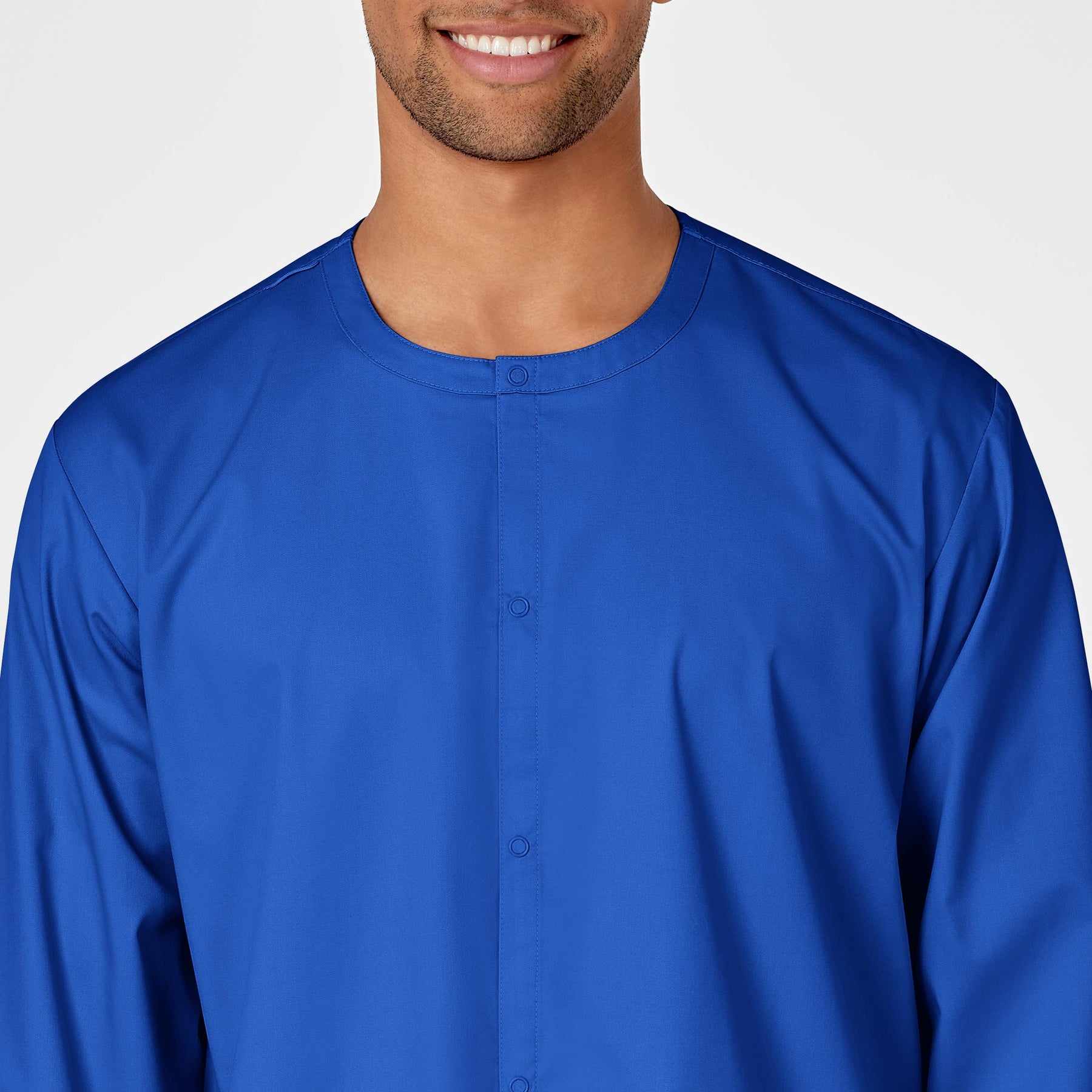 WonderWORK Unisex Snap Front Jacket Royal front detail