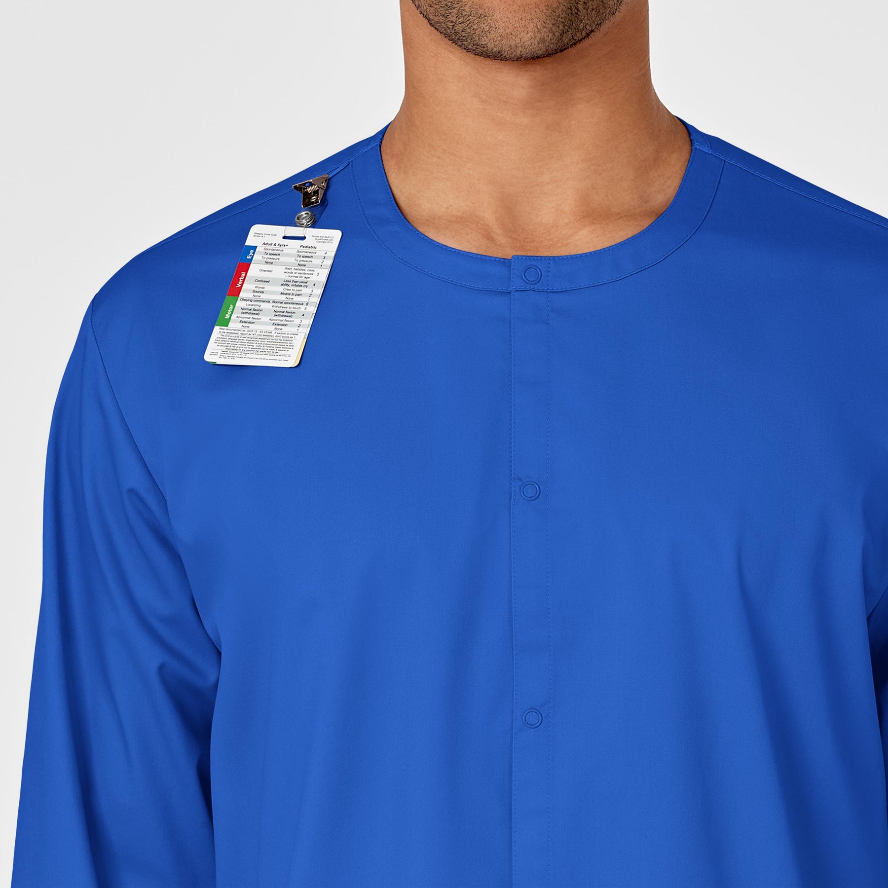 WonderWORK Unisex Snap Front Jacket Royal side detail 2