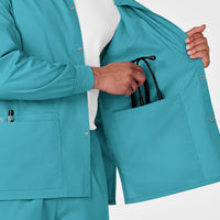 WonderWORK Unisex Snap Front Scrub Jacket - Teal Blue