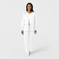 WonderWORK Unisex Snap Front Jacket White full scrub set