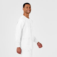 WonderWORK Unisex Snap Front Jacket White side view