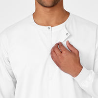 WonderWORK Unisex Snap Front Jacket White side detail 1