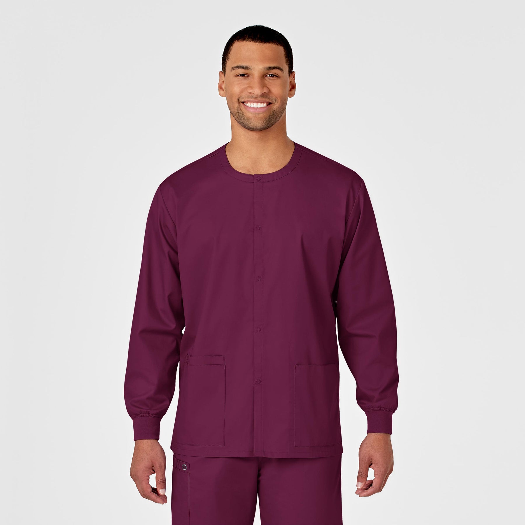 Wink WonderWORK Unisex Snap Front Jacket Wine