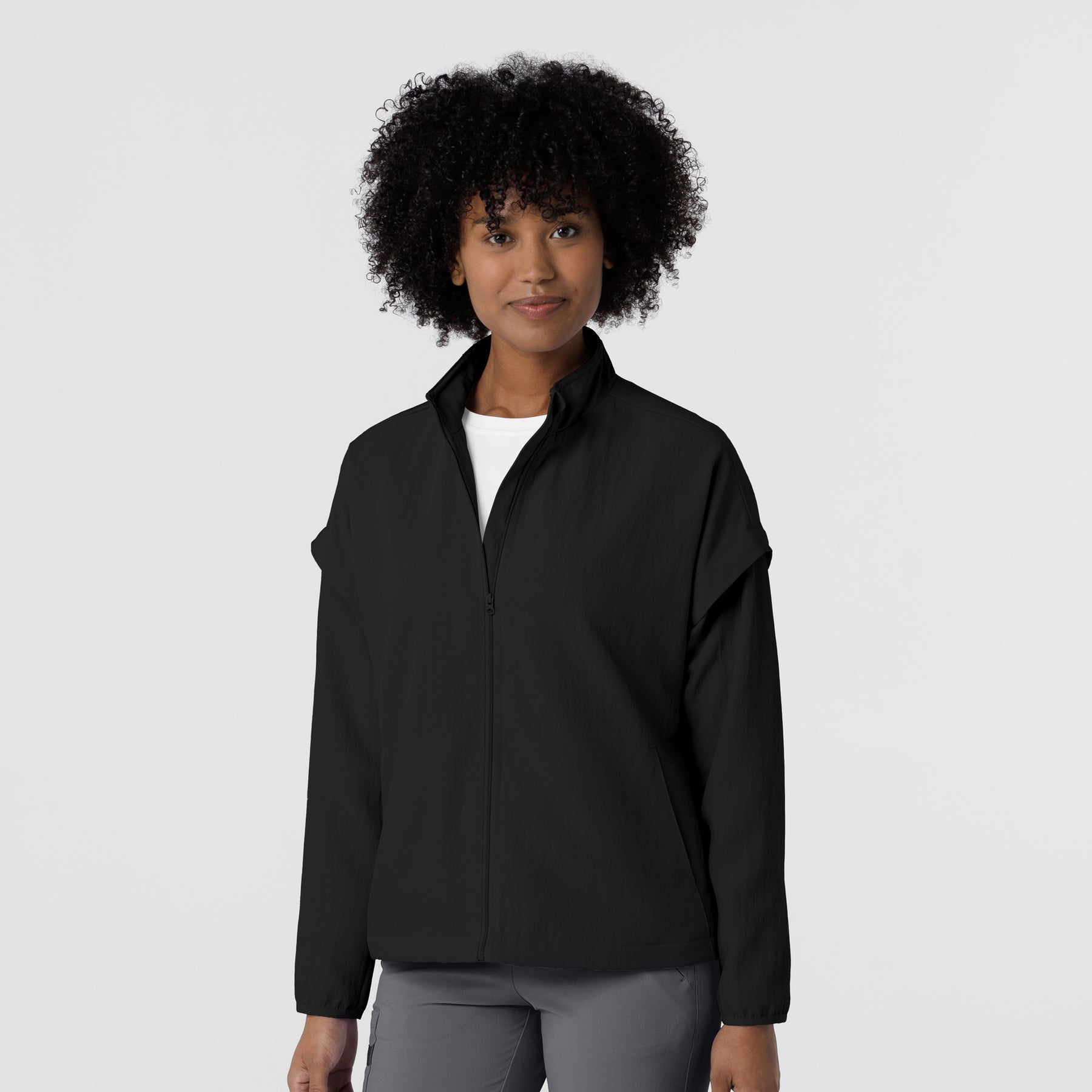 Knits and Layers Women's BreezeBreaker Scrub Jacket Black