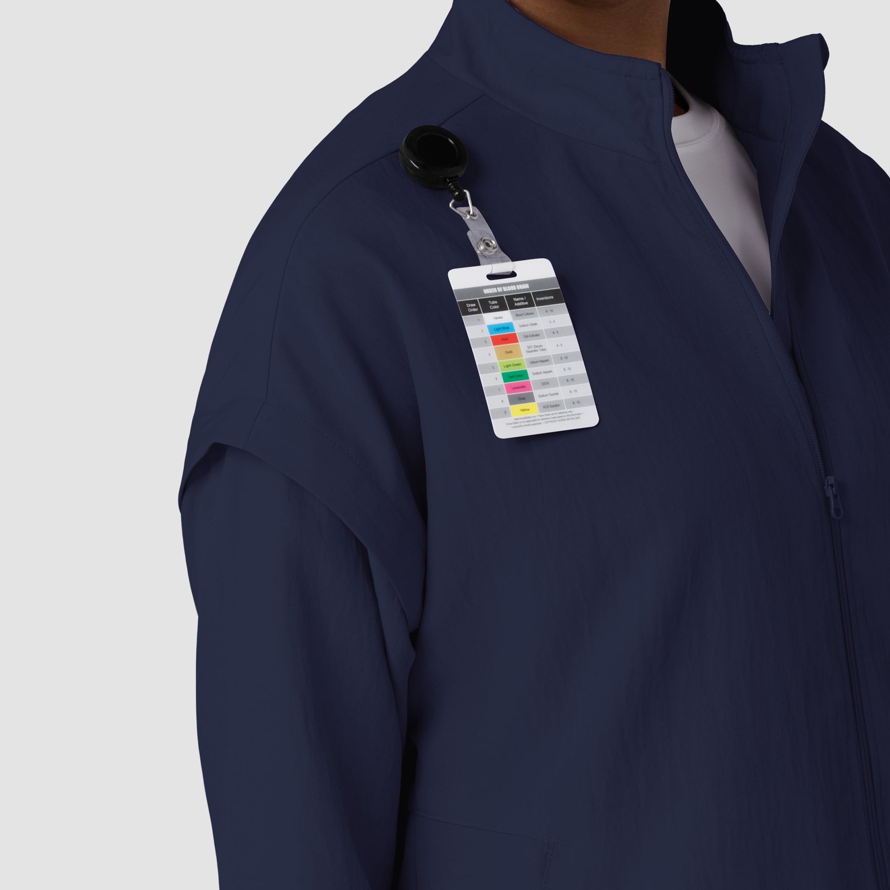 Layers Women's BreezeBreaker Scrub Jacket Navy side detail 2