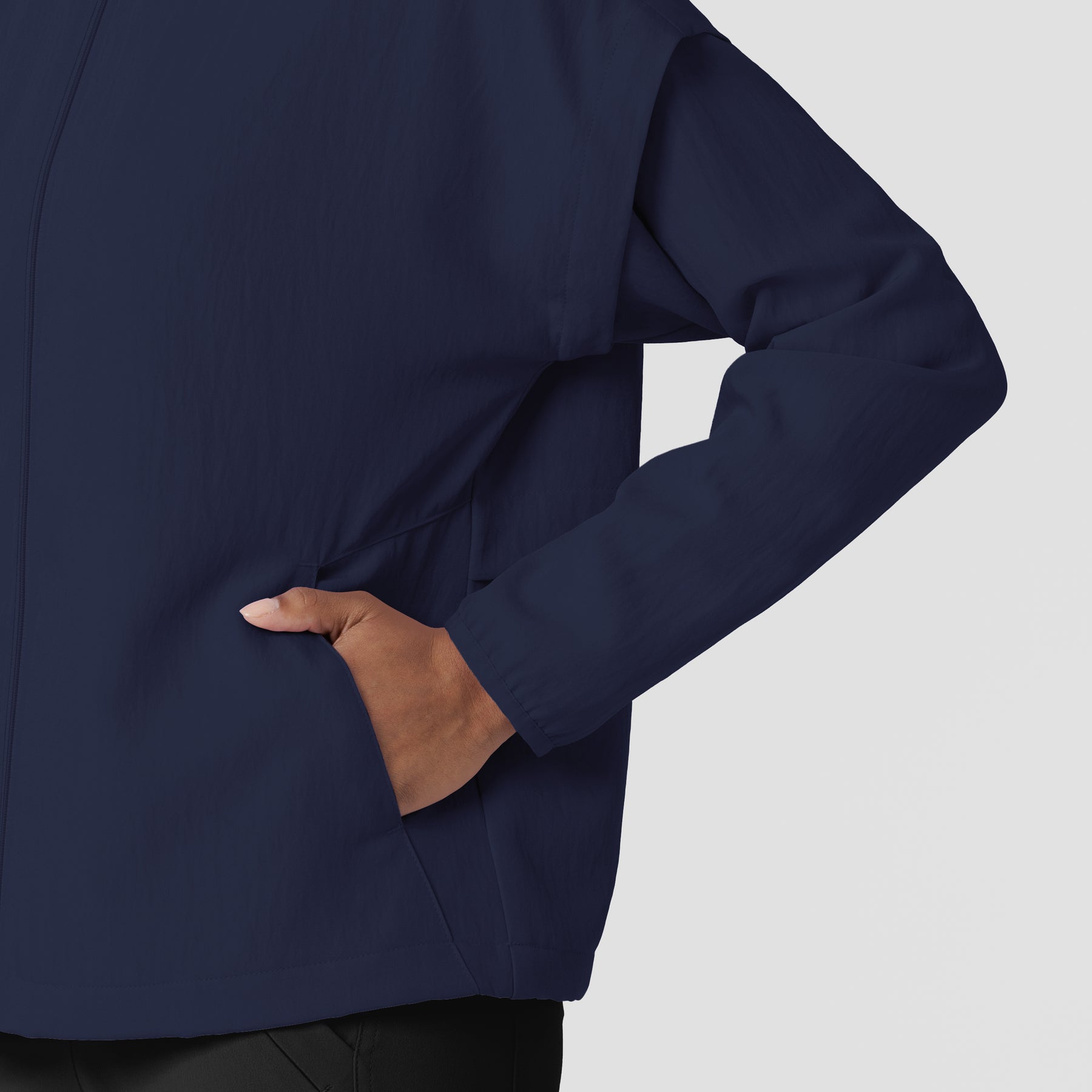 Layers Women's BreezeBreaker Scrub Jacket Navy back detail