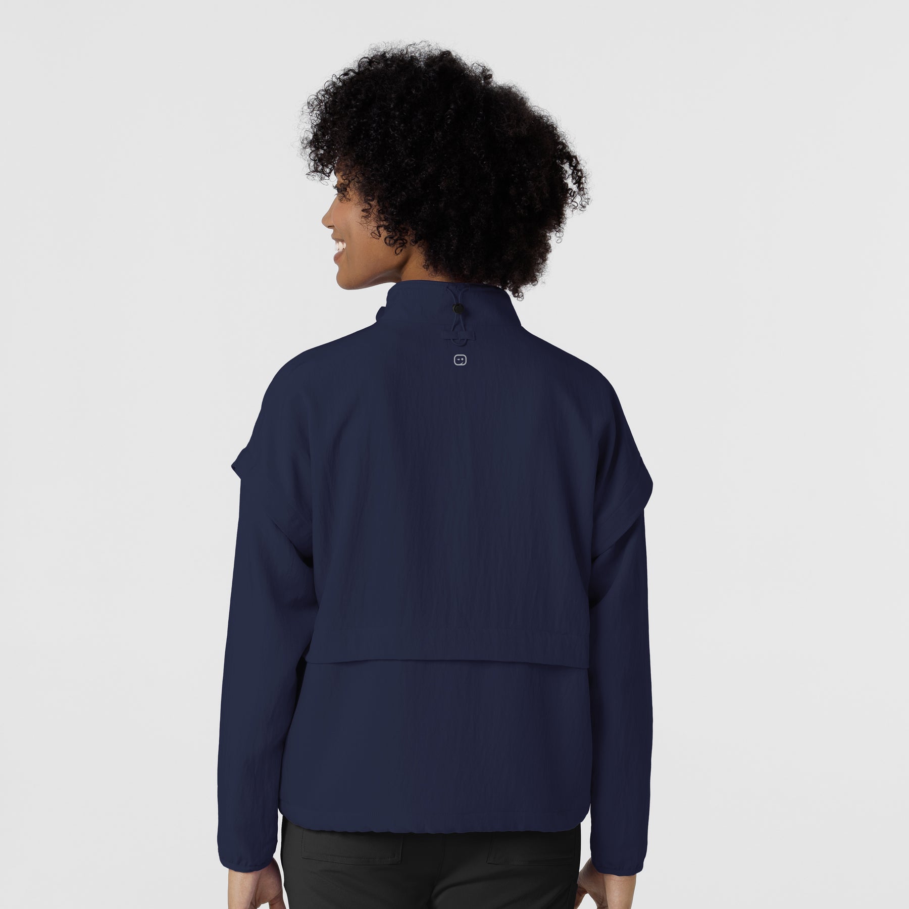 Layers Women's BreezeBreaker Scrub Jacket Navy back view