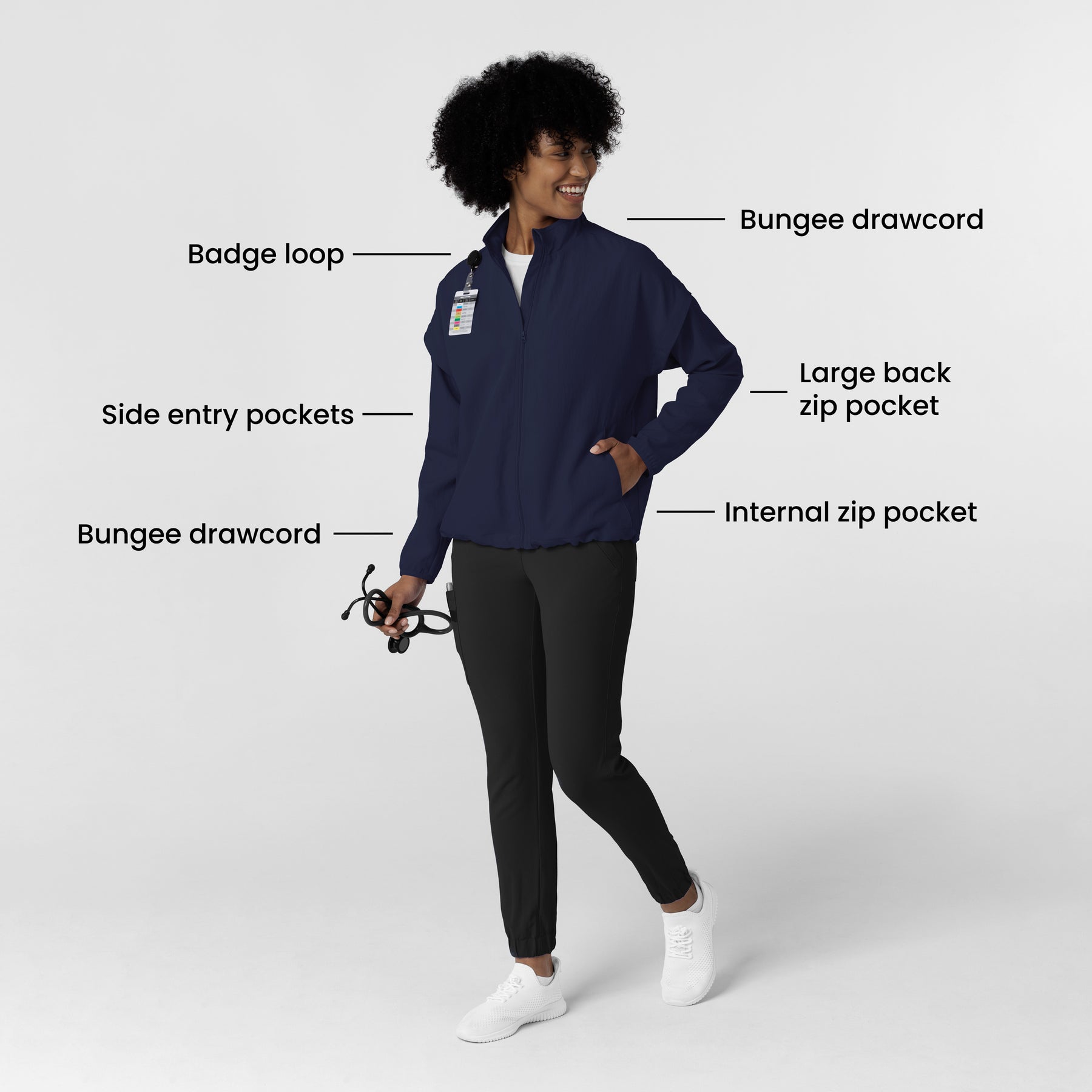 Women's BreezeBreaker Scrub Jacket - Navy