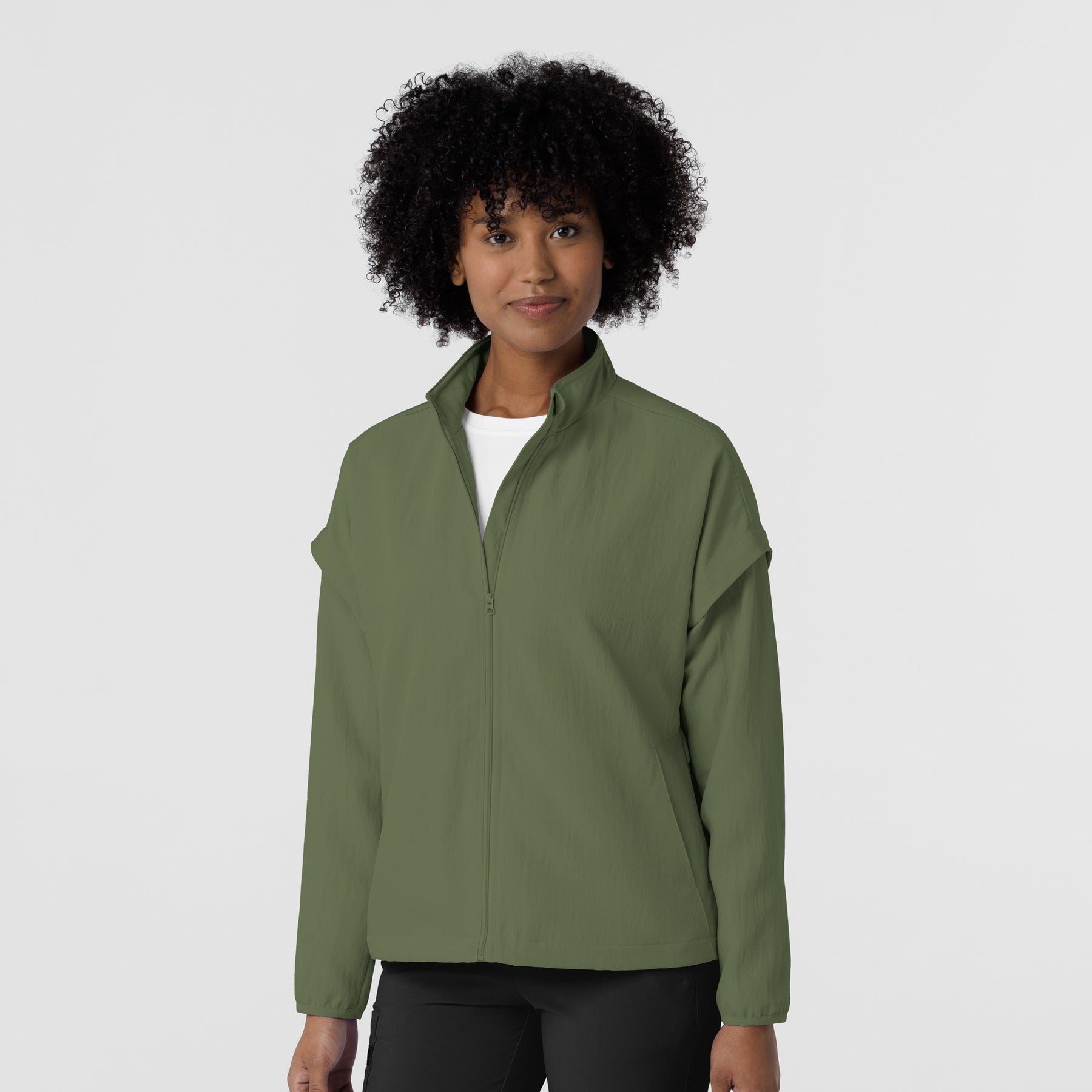 Knits and Layers Women's BreezeBreaker Scrub Jacket Olive