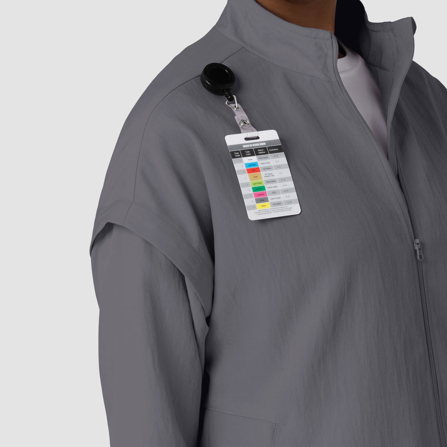 Layers Women's BreezeBreaker Scrub Jacket Pewter side detail 2