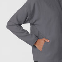 Layers Women's BreezeBreaker Scrub Jacket Pewter hemline detail