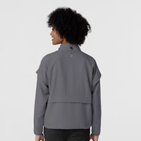 Layers Women's BreezeBreaker Scrub Jacket Pewter back view