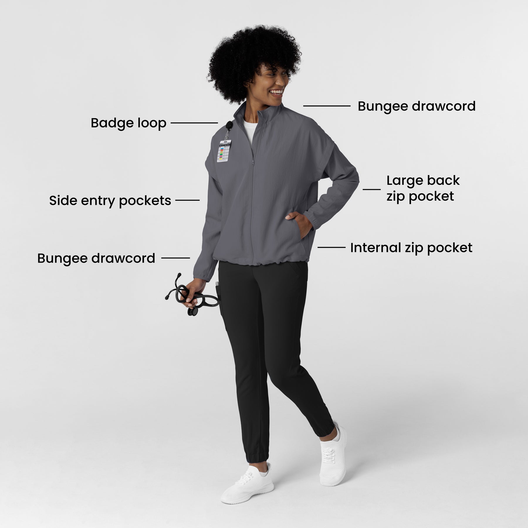 Women's BreezeBreaker Scrub Jacket - Pewter