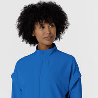 Layers Women's BreezeBreaker Scrub Jacket Royal front detail