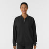 Knits and Layers Women's Bomber Scrub Jacket Black