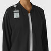 Knits and Layers Women's Bomber Scrub Jacket Black side detail 1