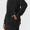 Knits and Layers Women's Bomber Scrub Jacket Black back detail