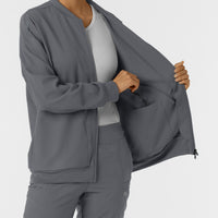 Women's Bomber Scrub Jacket - Pewter