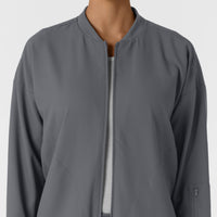 Women's Bomber Scrub Jacket - Pewter