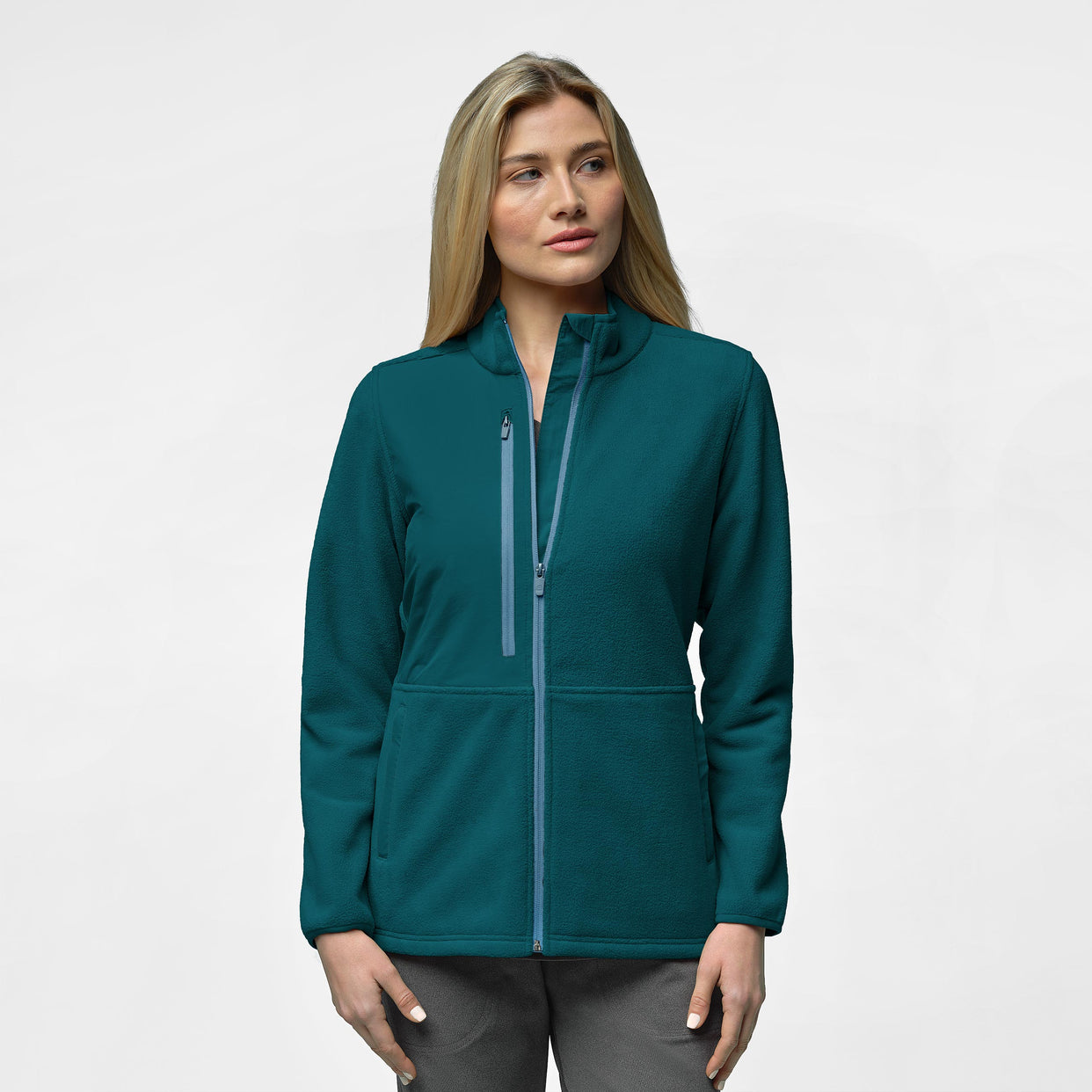 Slate Women's Micro Fleece Zip Jacket Caribbean Blue