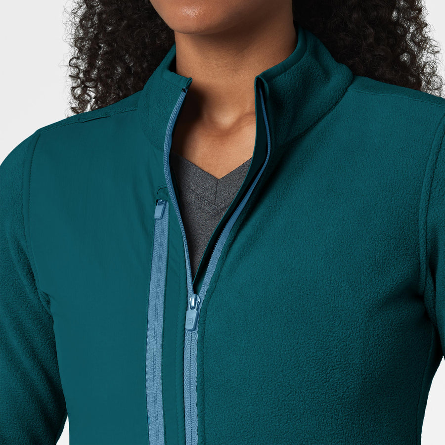Slate Women's Micro Fleece Zip Jacket Caribbean Blue side detail 1