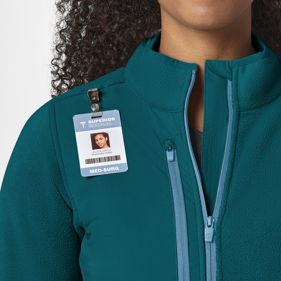Slate Women's Micro Fleece Zip Jacket Caribbean Blue side detail 2