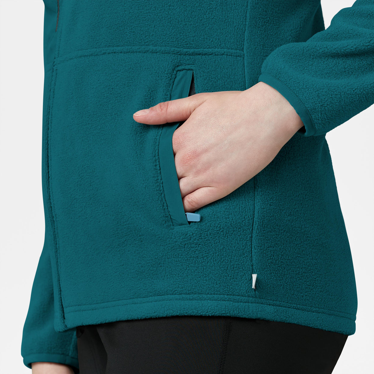 Slate Women's Micro Fleece Zip Jacket Caribbean Blue back detail