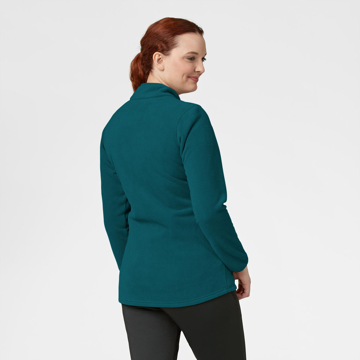 Slate Women's Micro Fleece Zip Jacket Caribbean Blue back view